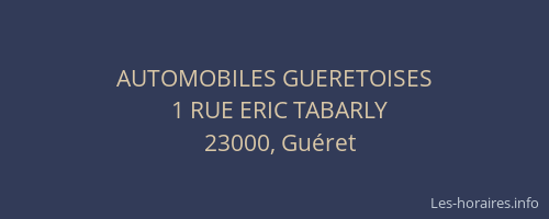 AUTOMOBILES GUERETOISES