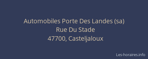 Automobiles Porte Des Landes (sa)