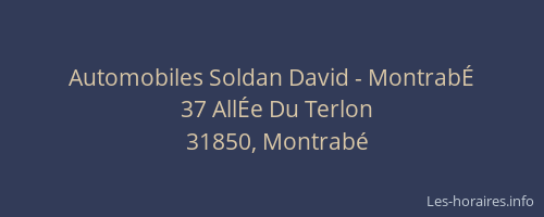Automobiles Soldan David - MontrabÉ