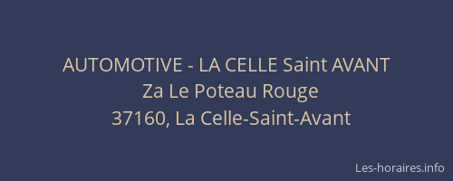AUTOMOTIVE - LA CELLE Saint AVANT