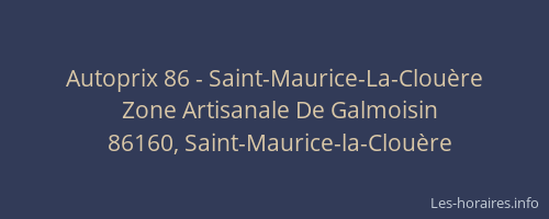 Autoprix 86 - Saint-Maurice-La-Clouère