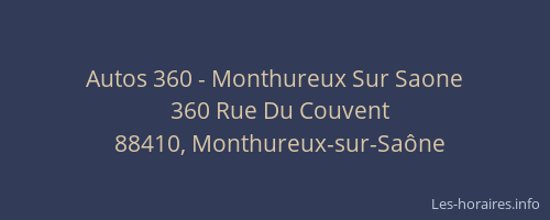 Autos 360 - Monthureux Sur Saone