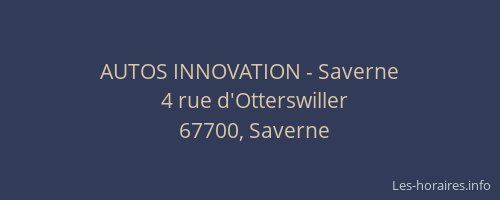 AUTOS INNOVATION - Saverne