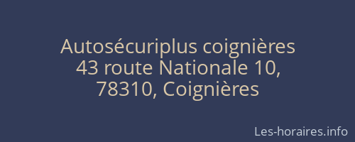 Autosécuriplus coignières