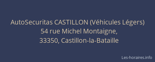 AutoSecuritas CASTILLON (V&eacute;hicules L&eacute;gers)