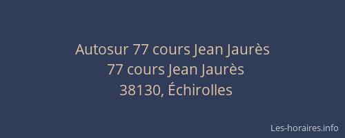 Autosur 77 cours Jean Jaurès