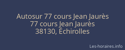 Autosur 77 cours Jean Jaurès