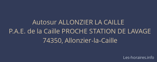 Autosur ALLONZIER LA CAILLE