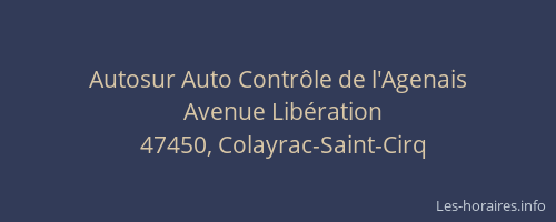 Autosur Auto Contr&ocirc;le de l'Agenais