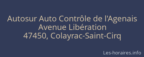Autosur Auto Contrôle de l'Agenais