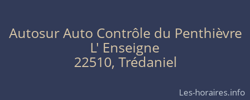 Autosur Auto Contrôle du Penthièvre
