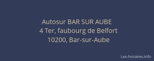 Autosur BAR SUR AUBE