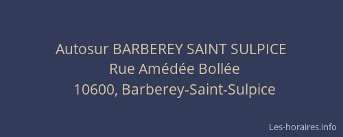 Autosur BARBEREY SAINT SULPICE