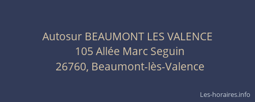 Autosur BEAUMONT LES VALENCE