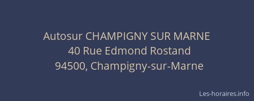 Autosur CHAMPIGNY SUR MARNE