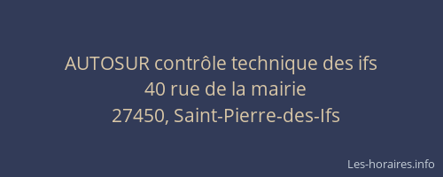 AUTOSUR contr&ocirc;le technique des ifs