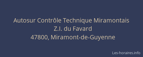 Autosur Contr&ocirc;le Technique Miramontais