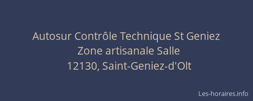 Autosur Contr&ocirc;le Technique St Geniez