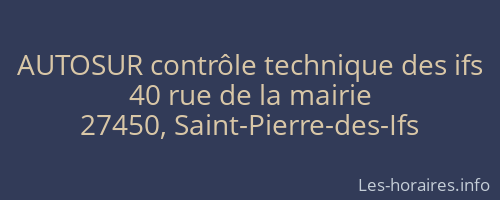 AUTOSUR contrôle technique des ifs