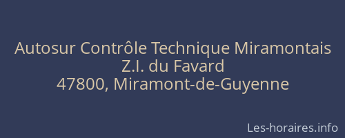 Autosur Contrôle Technique Miramontais