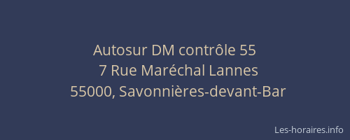 Autosur DM contr&ocirc;le 55