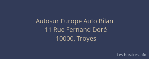 Autosur Europe Auto Bilan