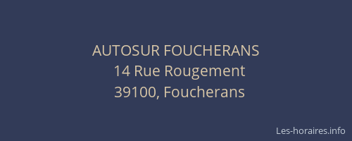 AUTOSUR FOUCHERANS