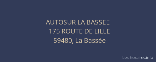 AUTOSUR LA BASSEE