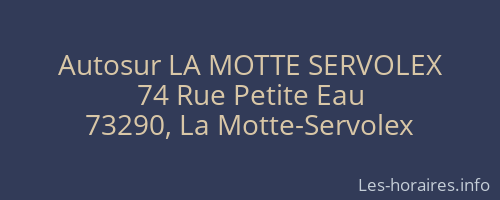 Autosur LA MOTTE SERVOLEX