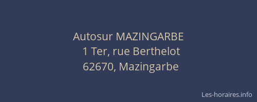 Autosur MAZINGARBE