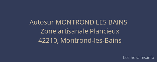 Autosur MONTROND LES BAINS