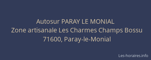 Autosur PARAY LE MONIAL