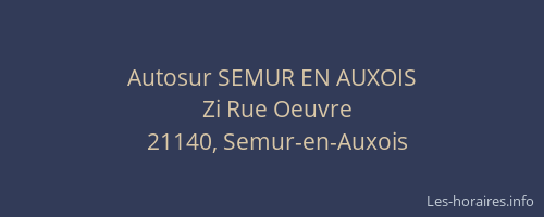 Autosur SEMUR EN AUXOIS