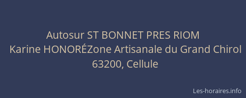Autosur ST BONNET PRES RIOM