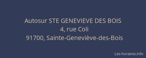 Autosur STE GENEVIEVE DES BOIS