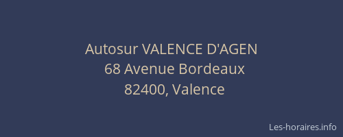Autosur VALENCE D'AGEN