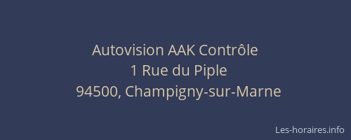 Autovision AAK Contr&ocirc;le
