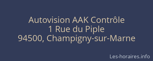 Autovision AAK Contrôle