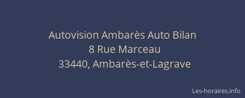 Autovision Ambarès Auto Bilan