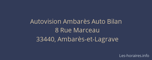 Autovision Ambar&egrave;s Auto Bilan