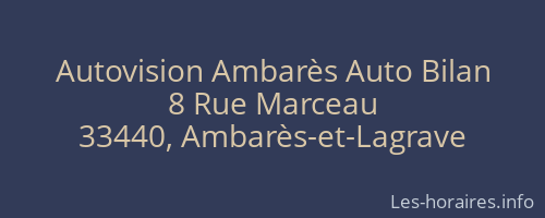 Autovision Ambarès Auto Bilan
