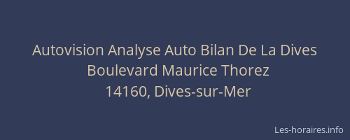 Autovision Analyse Auto Bilan De La Dives