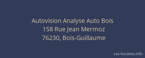Autovision Analyse Auto Bois