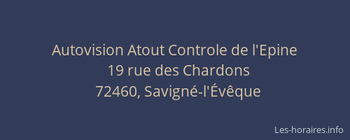 Autovision Atout Controle de l'Epine