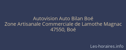 Autovision Auto Bilan Boé