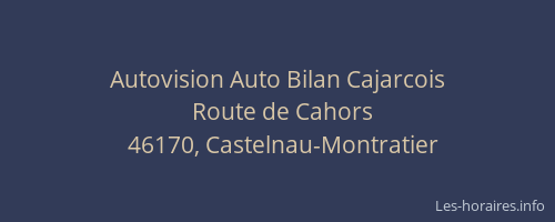 Autovision Auto Bilan Cajarcois