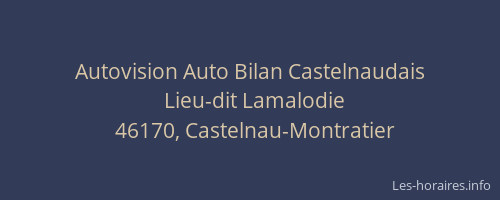 Autovision Auto Bilan Castelnaudais