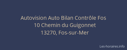 Autovision Auto Bilan Contrôle Fos