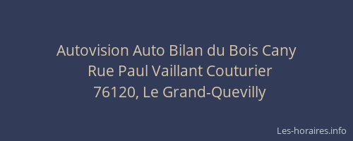 Autovision Auto Bilan du Bois Cany