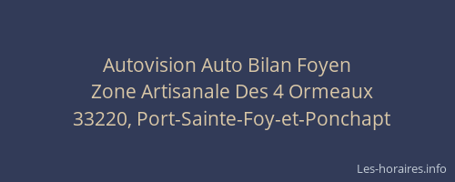 Autovision Auto Bilan Foyen
